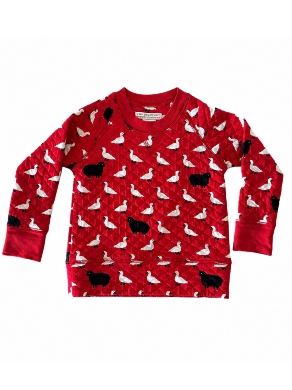 The Beaufort Bonnet Company Cassidy Comfy Crewneck Baa Baa Black Sheep 18-24M